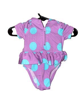 BabyGap Purple & Blue Polka Dot Ruffle Swimsuit 0-3 Months
